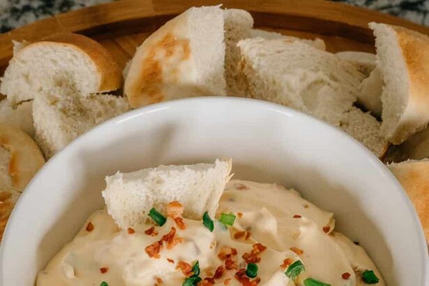 Trempette au fromage avec des bagels