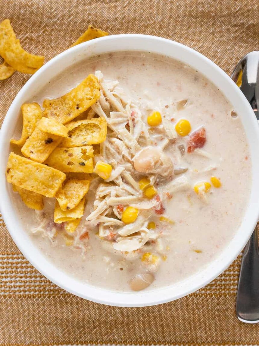 Chili blanc au poulet en mijoteuse