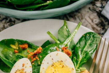 Salade d’épinards avec œufs et bacon